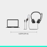 Logitech H390 Wired Headset PC/Laptop Stereo Headphones, USB-A, Black - Image 8