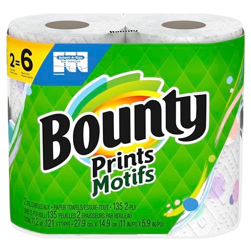 Select-A-Size Paper Towel, Print, 2 Triple Rolls = 6 Regular Rolls, 2 Count