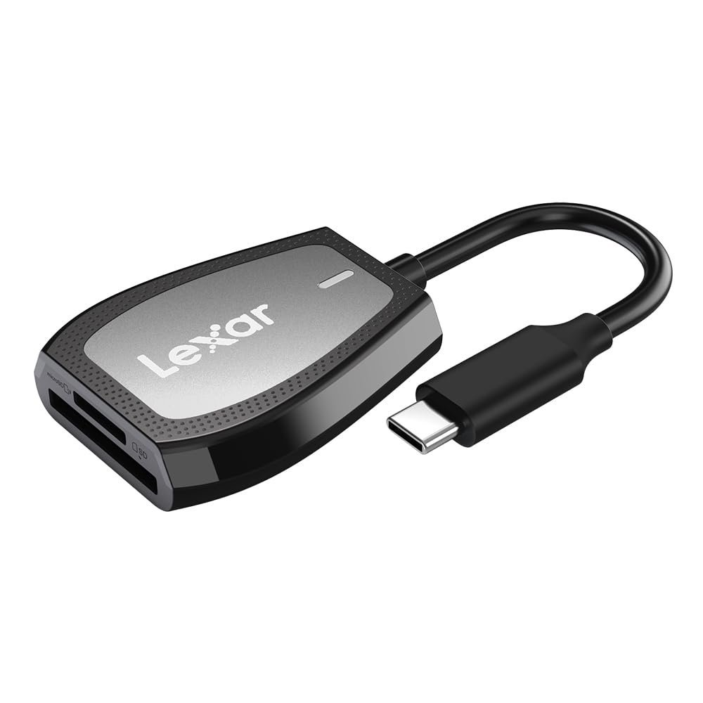 Lexar Dual-Slot SD/Micro SD Card Reader, Up to 312MB/s Read, USB-C