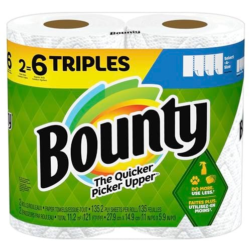Version 1.0.0 Select-A-Size Paper Towel, White, 2 Triple Rolls = 6 Regular Rolls, 2 Count - Image 1