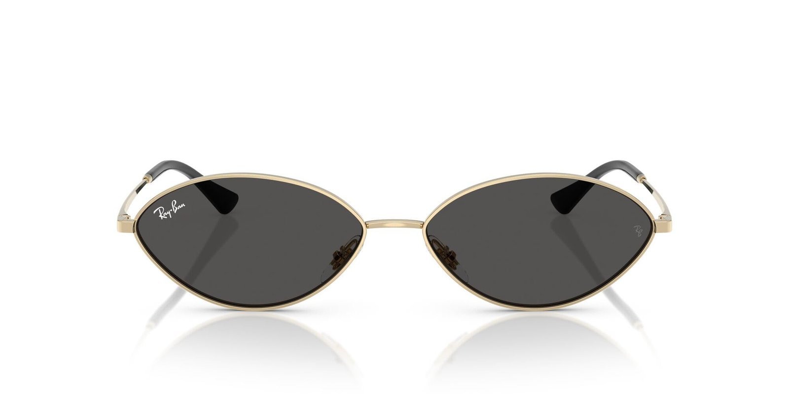 Ray-Ban RB3757 Kai Oval Sunglasses, Pale Gold/Dark Grey, 56 mm