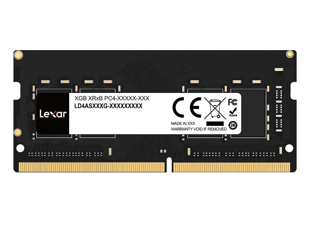 51K5ypve1oL.jpg Lexar 32GB Single DDR4 SODIMM RAM 3200MT/s CL22 260-Pin Laptop Memory, Black (LD4AS032G-B3200GSST) - Image 1