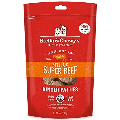Stella & Chewy’s Freeze Dried Raw Dinner Patties – Grain Free Dog Food, Protein Rich Stella’s Super Beef Recipe – 156g Bag
