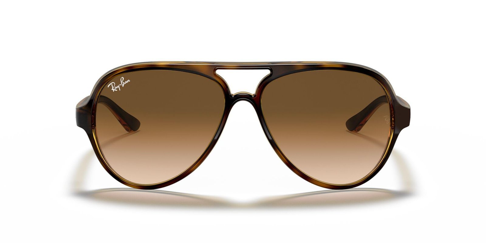 Ray-Ban Unisex RB4125 Cats 5000 Aviator Sunglasses, Light Havana/Clear Gradient Brown, 59 mm