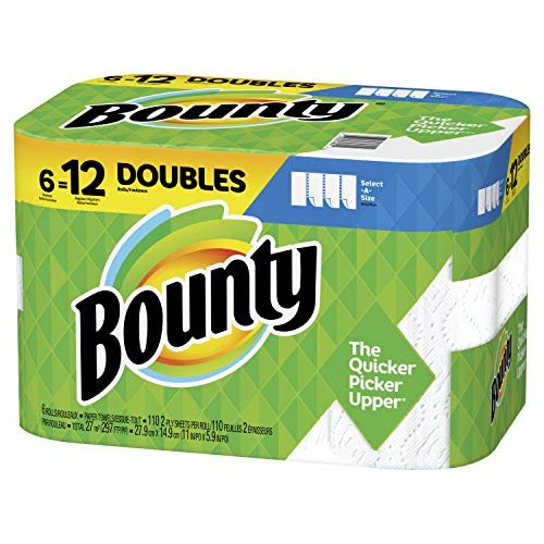 51oNNTHM2CL.jpg Bounty Select-a-Size Double Roll Paper Towels, White, 6 Count - Image 1