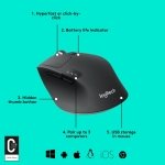 Logitech M720 Triathalon Full Size Multi-Device Wireless Mouse - Black - Image 6