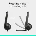 Logitech H390 Wired Headset PC/Laptop Stereo Headphones, USB-A, Black - Image 3