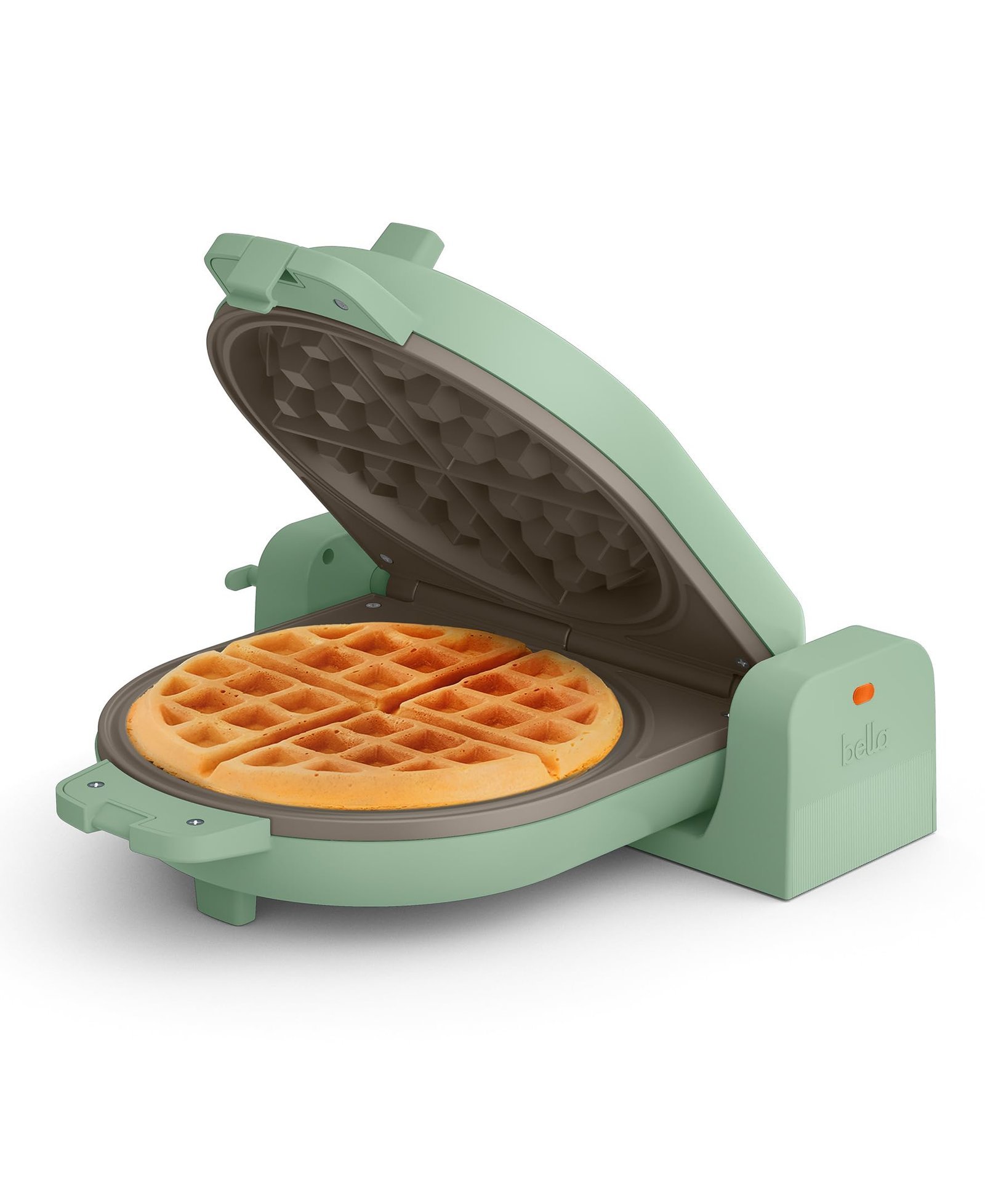 61CpIiSxeML.jpg bella Fits-Anywhere Flip-n-Store Non-Toxic Belgian Waffle Maker, Seaglass - Image 1
