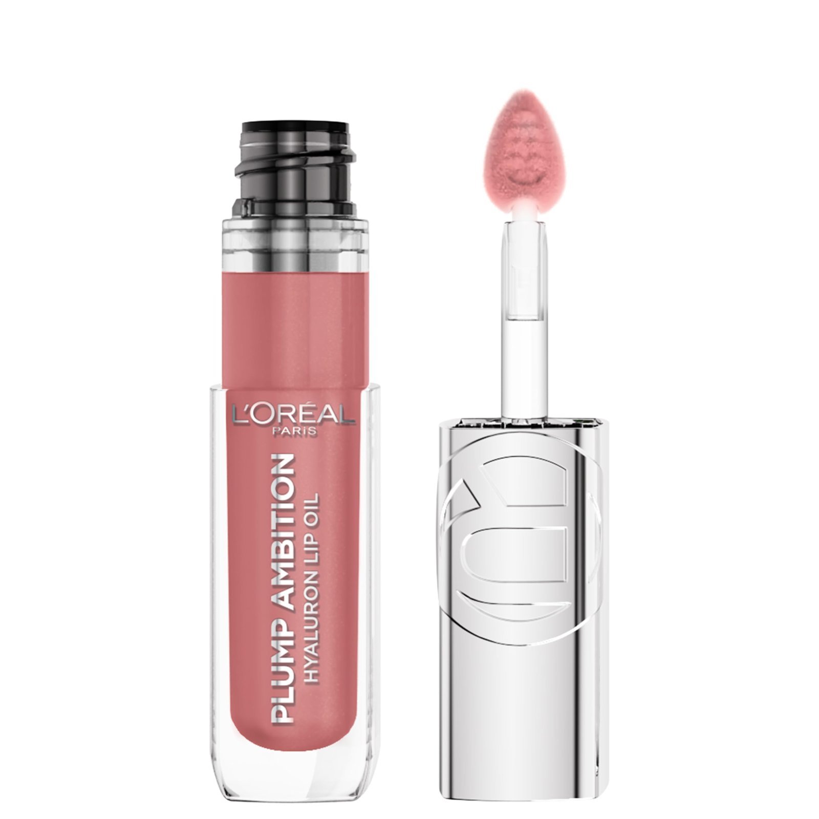 61DFTccpbDL.jpg L'Oreal Paris Plump Ambition Hyaluron Lip Oil, 24 HR Lip Gloss with Hyaluronic Acid, Volumizing Formula with Glass-Like Shine, Worth It 601, 0.16 Fl Oz - Image 1