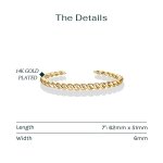 PAVOI Chunky Twisted Braided Bangle Bracelet, 14K Gold Plated, Yellow Gold - Image 3