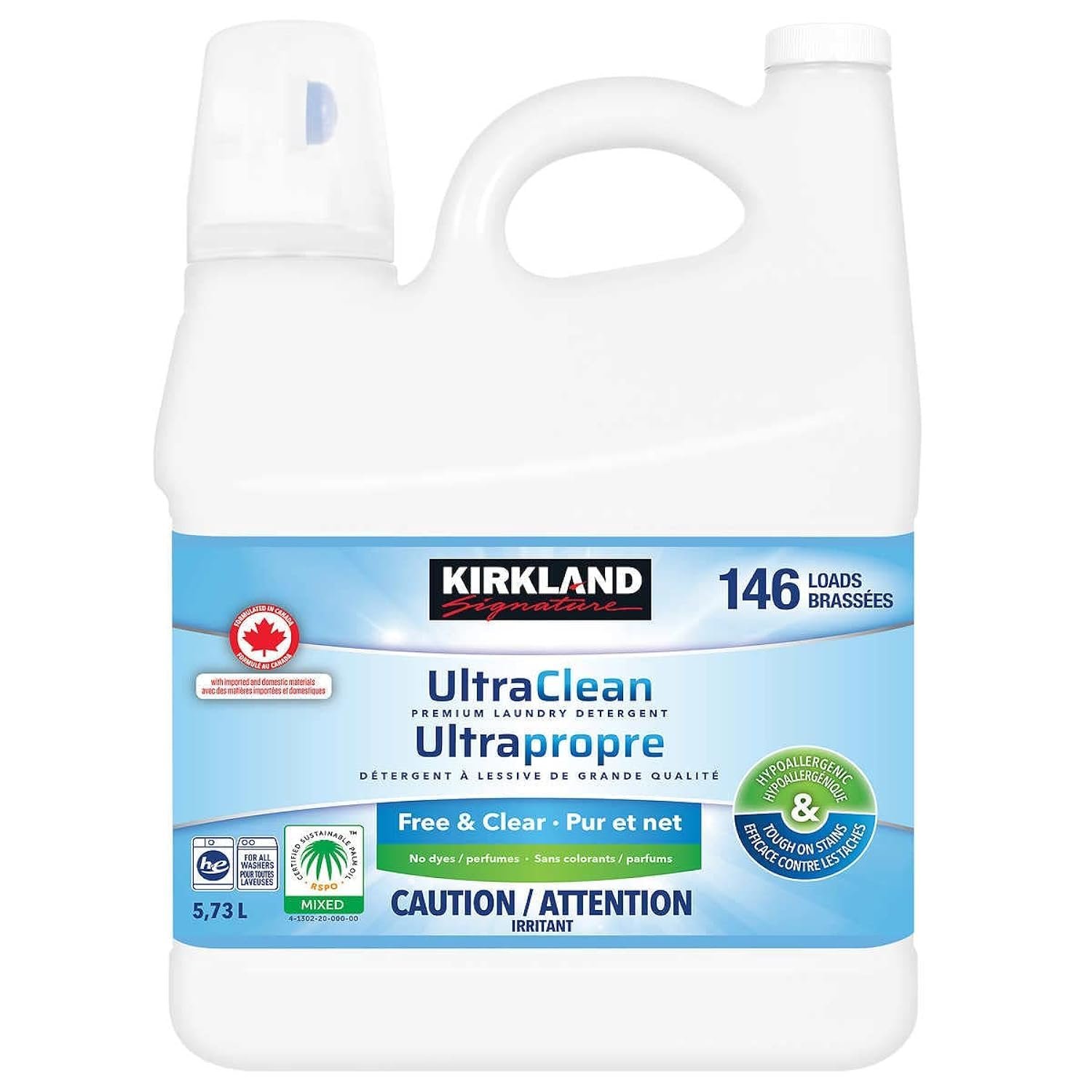 Version 1.0.0 Kirkland Signature Ultra Clean Free and Clear Liquid Laundry Detergent 146 wash Loads - Image 1