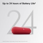 Beats Pill - Portable Bluetooth Speaker - Up to 24H Battery Life, Water Resistant, Bluetooth, Apple & Android Compatible, Seriously Loud Sound for Home, Outdoor and Travel – Statement Red - Image 4