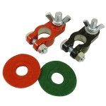 Schumacher Electric Coated Zinc-Plated Marine Terminal Ends and Felt Post Washers, For 3/8-Inch and 5/16-Inch Battery Posts, For Automotive, Marine, and Power Sport Batteries, BAF-MT2