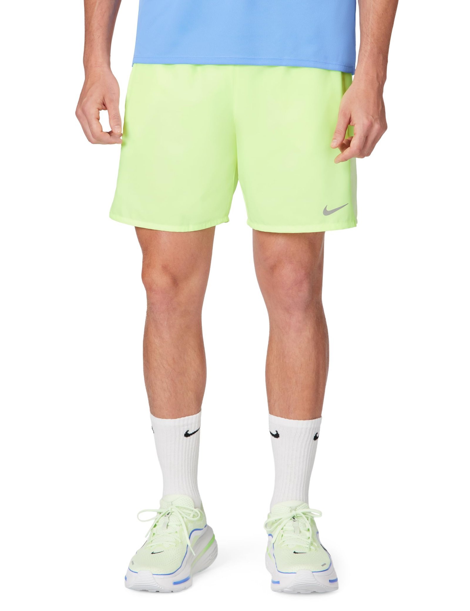 Nike Men's Miler Dri-FIT 7" 2-in-1 Running Shorts, Volt Ice/Barely Volt/Reflective Silver, Medium