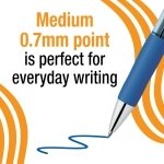 BIC Gelocity Pro Gel Pen, Medium Point, 0.7 mm, 12-Count, Blue Ink - Image 6