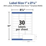 Avery Address Labels, Sure Feed and Easy Peel Technology, Glossy White Labels, 1" x 2-5/8", Permanent Adhesive, Laser/Inkjet, 300 Total (6525) - Image 6