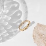 PAVOI 14K Gold Plated Twisted Rope CZ Eternity Ring for Women - Yellow Gold - Image 4