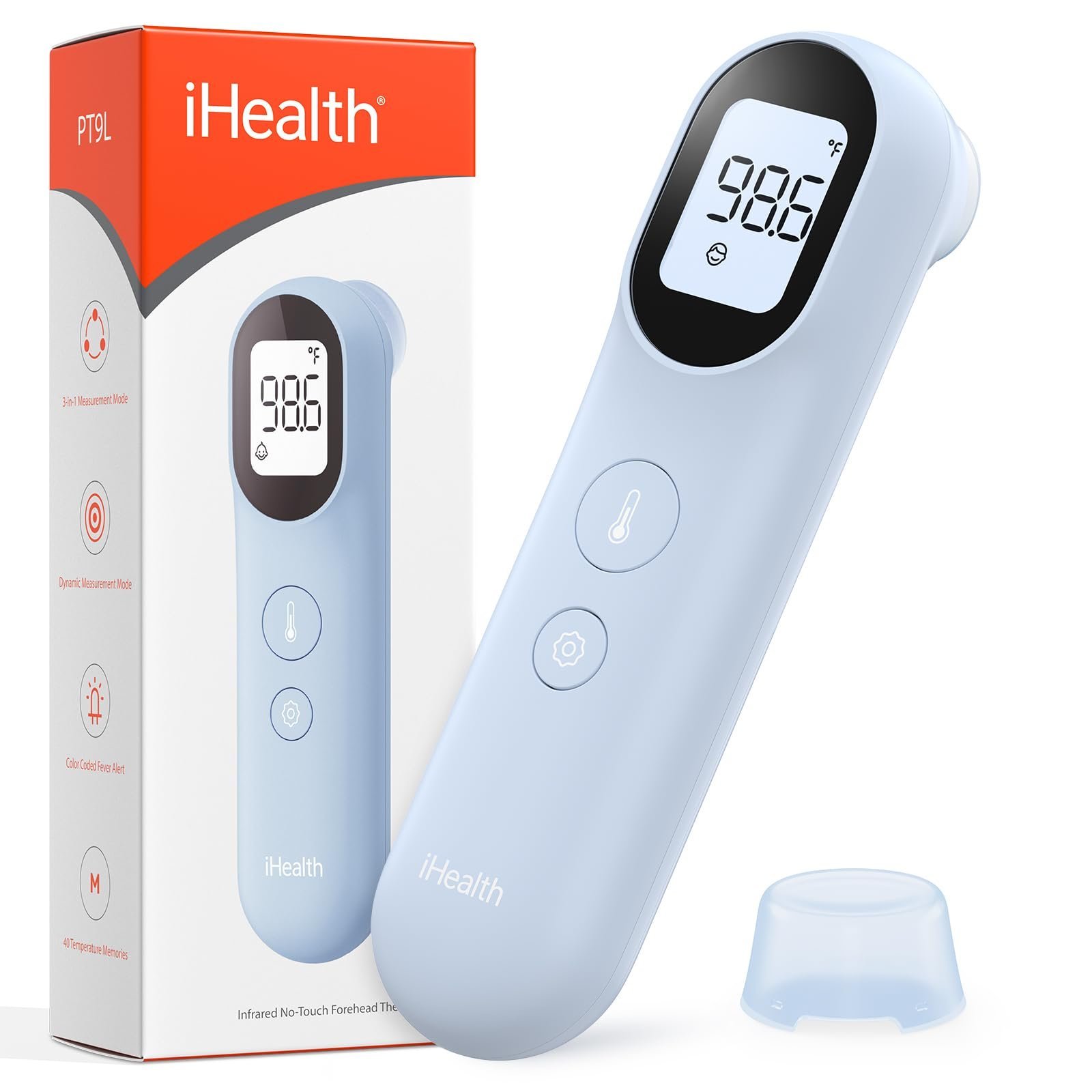 61v1G1IMGeL.jpg iHealth Infrared Digital Thermometer for Adults, Kids, Baby PT9L Blue - Image 1