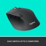 Logitech M720 Triathalon Full Size Multi-Device Wireless Mouse - Black - Image 8