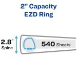 Avery® Heavy-Duty View 3 Ring Binder, 2" Rings, 1 Pacific Blue Binder - Image 2