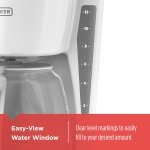 BLACK+DECKER CM1160W-1 CM1160W 12-Cup Programmable Coffeemaker, White/Stainless Steel - Image 3