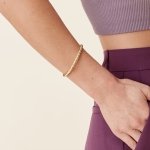 PAVOI Chunky Twisted Braided Bangle Bracelet, 14K Gold Plated, Yellow Gold - Image 2