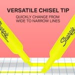 Sharpie Tank Yellow Highlighters Marker Set, Study Essentials, Chisel Tip, Ideal for Back to School and Teacher Supplies, Smear-Resistant, 4-Pack - Image 5