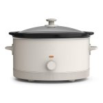 bella 6qt Manual Non-Toxic Slow Cooker with Cord Storage, Oatmilk