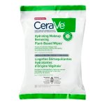 CeraVe Hydrating Makeup Removing Plant-Based 25 Ultra-Gentle Wipes | Cleanses Waterproof Mascara, Hydrates and Removes makeup | With 3 Essential Ceramides | Developped with Dermatologists