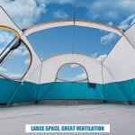 UNP Camping Tent 9 Person, Family Cabin Tent, 5 Large Ventilation Mesh Windows, 14'x14'x78 inches Tall with Dividers Curtain for 2 Room - Image 4