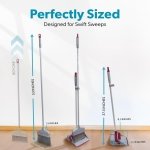 BLACK+DECKER Butler Broom & Dustpan Set - Stand-Up Design - Lightweight, Space-Saving Combo for Kitchen, Living Room, Bathroom, Lobby Floors - Home Cleaning Essential, Light Gray/Burgundy - Image 3