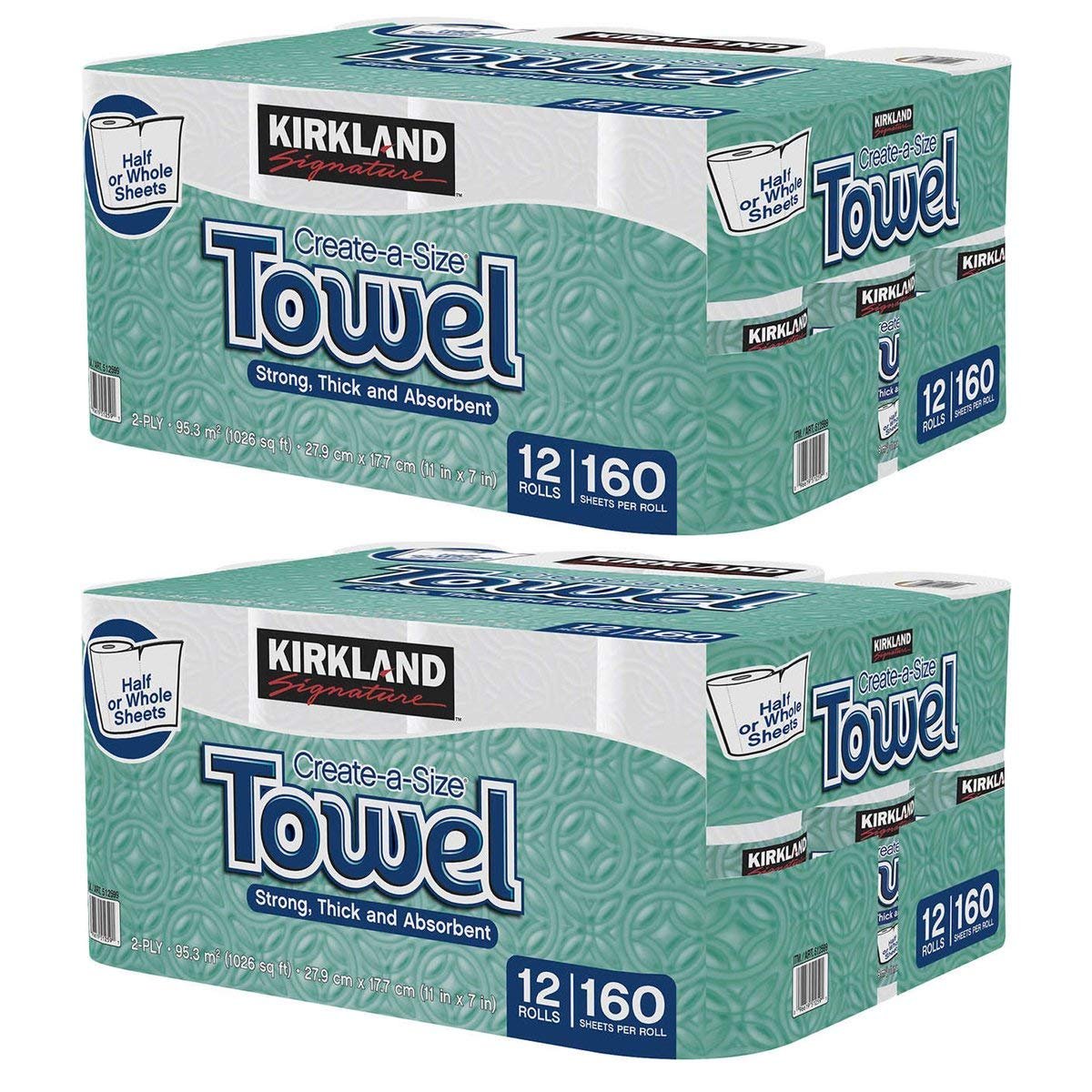 Kirkland Signature Premium Big Roll Paper Towels 24-Roll, 160 Sheets Per Roll