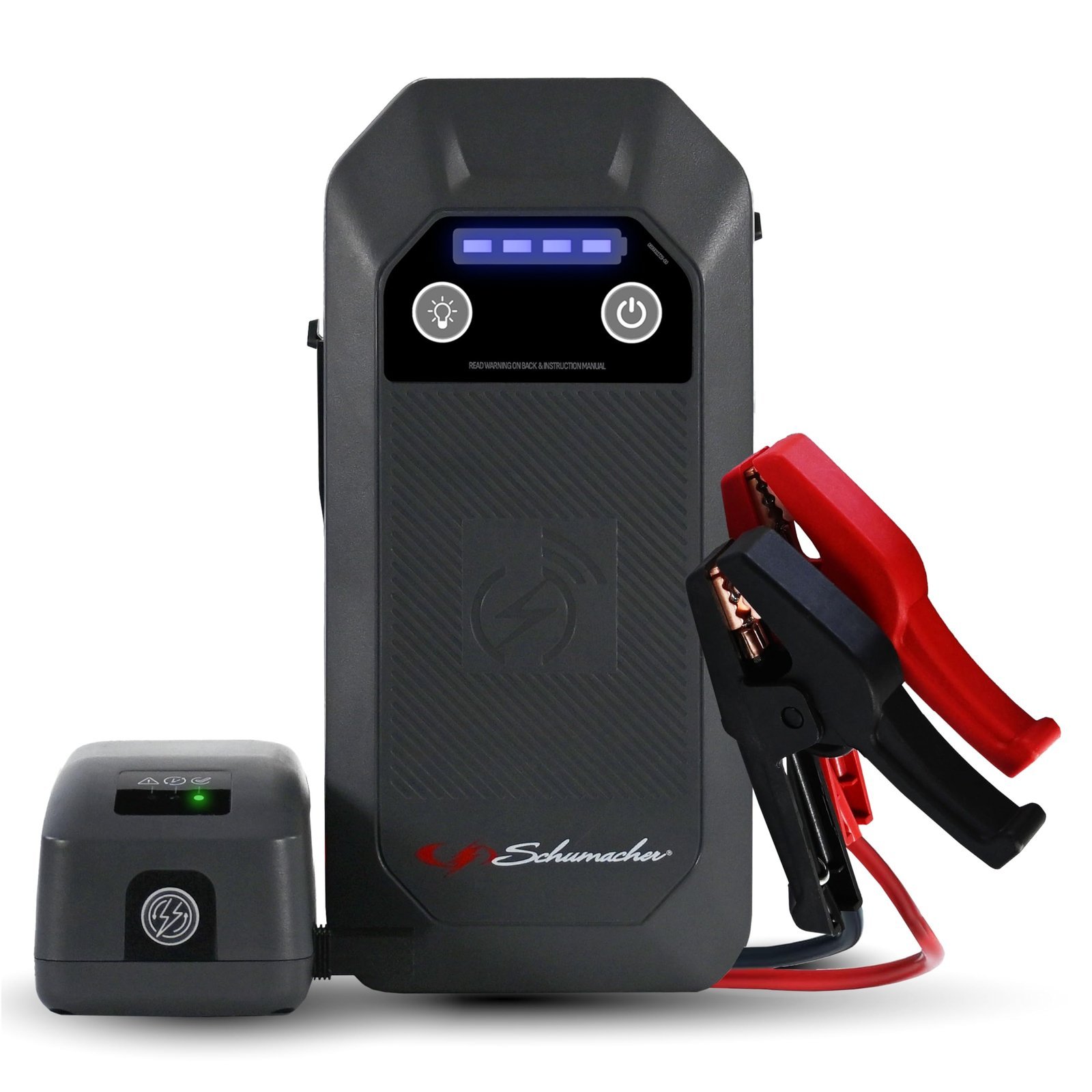71PnBBbIYgL.jpg Schumacher Electric 12V Lithium Jump Starter & Power Pack - Portable 1000A Battery Jumper with 10W Wireless Charging, USBA/USBC Fast Charging & Multi-Mode LED Flashlight - 4-in-1 SL1672 - Image 1
