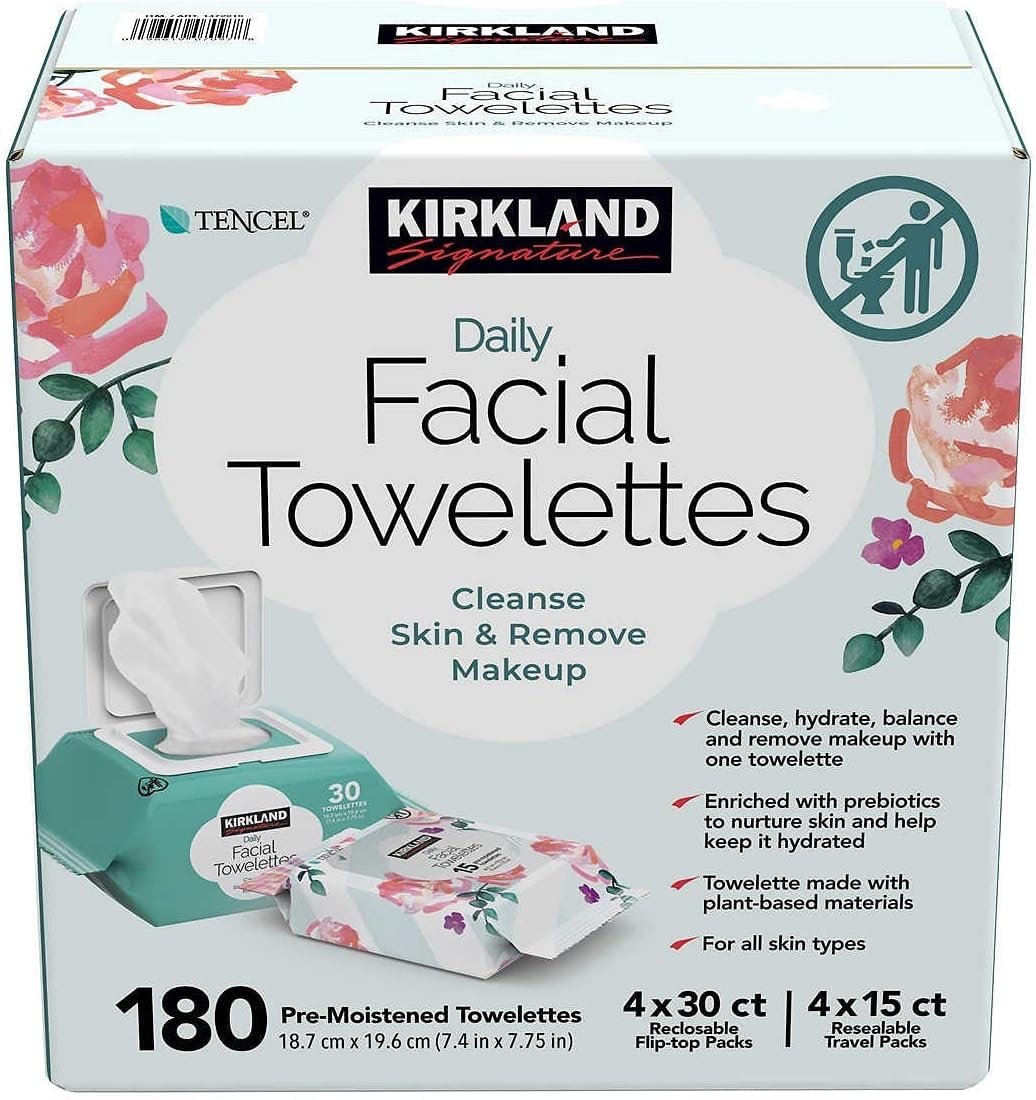 Kirkland Signature Daily Facial Towelettes 180 CT