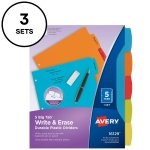 Avery Write & Erase Plastic Dividers, 5-Tab, Multicolor, 3 Sets - Image 9