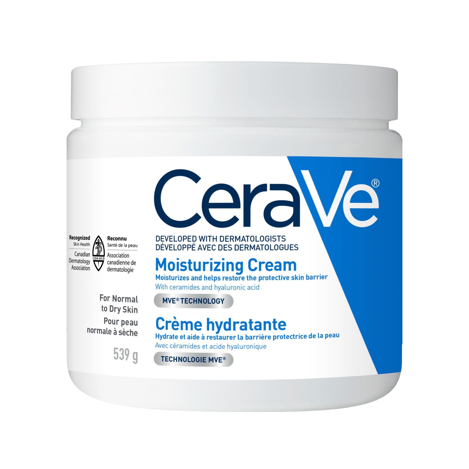Version 1.0.0 CeraVe Moisturizing Cream, Daily Face, Hands, & Body Cream Moisturizer for Dry Skin With Hyaluronic Acid and Ceramides for Women and Men. Sensitive skin, Oil-free, Non-comedogenic, Fragrance-Free, 539 Grams - Image 1