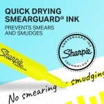 Sharpie Tank Yellow Highlighters Marker Set, Study Essentials, Chisel Tip, Ideal for Back to School and Teacher Supplies, Smear-Resistant, 4-Pack - Image 2