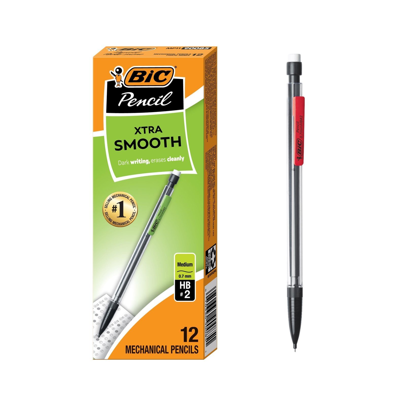 BIC Xtra-Smooth Mechanical Pencils, 0.7 mm Medium Point, 12-Count