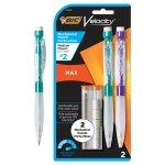 BIC Velocity Max Mechanical Pencils, With Colorful Barrel, Medium Point (0.7mm), 2-Count Pack Mechanical Pencils With Erasers and Lead Refills - Image 2