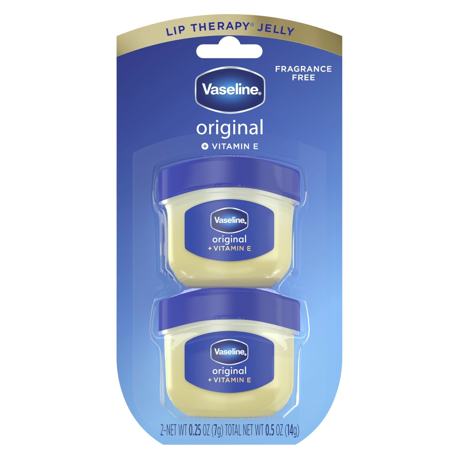 Vaseline Lip Therapy Original Mini Lip Balm, Hydrating Dry Lips 0.5oz 2ct