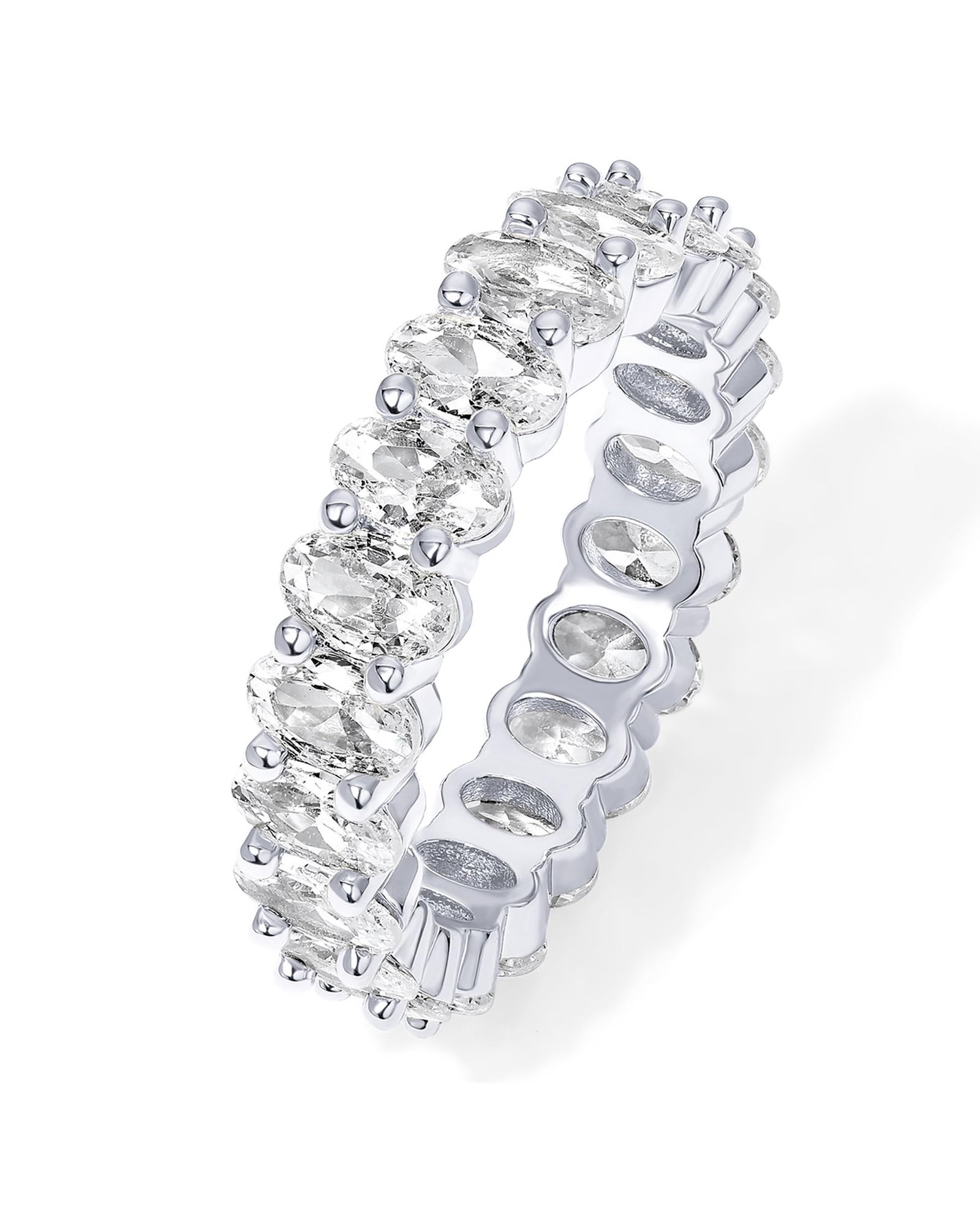 71i2Y1BPcL.jpg PAVOI Oval Cubic Zirconia Love Eternity Ring for Women, White Gold 5 - Image 1