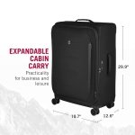 Victorinox Crosslight Large Softside Case - Large Travel Luggage with Spinner Wheels - Premium Traveling Essentials - Includes Foldable Pack Light Organizer - 106 Liter, Black - Image 2
