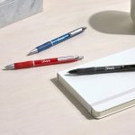 Sharpie S-Gel, Gel Pens, Sleek Metal Barrel, Gunmetal, Medium Point (0.7mm), Blue Ink, 12 Count - Image 6
