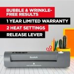 Scotch Thermal Laminator and Pouch Bundle, 2 Roller System, Laminate up to 9" Wide (TL901X) with Scotch Laminating Pouches, 200-Pack (TP3854-200) - Image 2