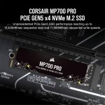 Corsair MP700 PRO 2TB M.2 PCIe Gen5 x4 NVMe 2.0 SSD – M.2 2280 – Up to 12,400MB/sec Sequential Read – High-Density TLC NAND – Black - Image 2