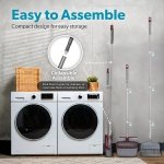 BLACK+DECKER Butler Broom & Dustpan Set - Stand-Up Design - Lightweight, Space-Saving Combo for Kitchen, Living Room, Bathroom, Lobby Floors - Home Cleaning Essential, Light Gray/Burgundy - Image 4