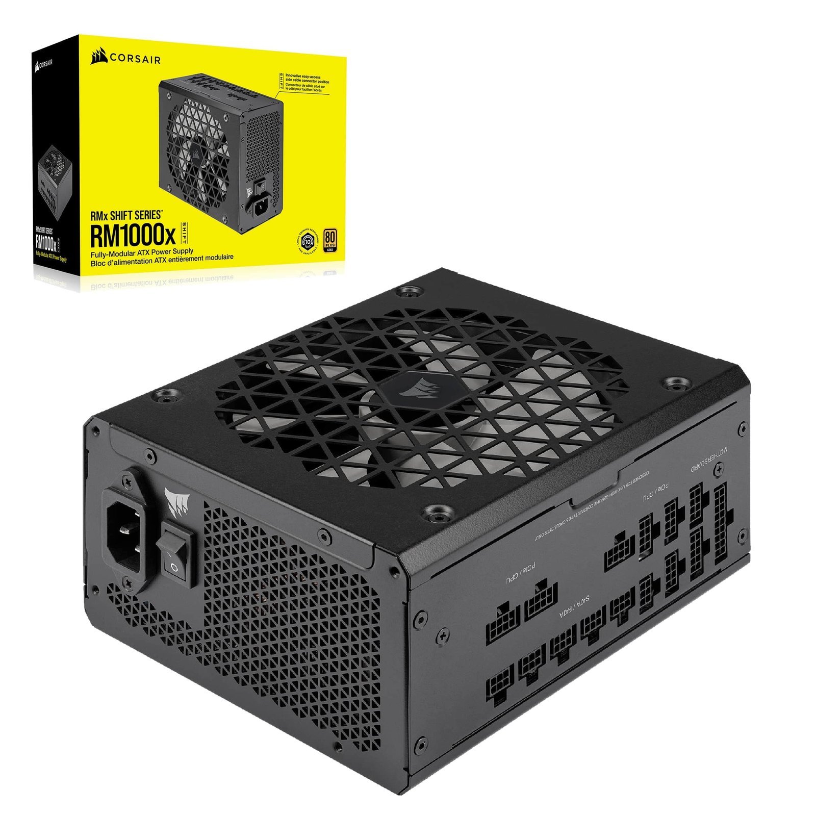 CORSAIR RM1000x Shift (2023) ATX 3.1 PCIe 5.1 Power Supply – Black