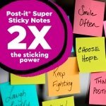 Post-it Super Sticky Notes, 3 x 3 in, Neon Fizz, 24 Pads, 70 Sheets/Pad - Image 4