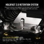 CORSAIR A115 High-Performance Tower CPU Air Cooler — Cools up to 270W TDP - Slide-and-Lock Fan Mount - Two Corsair AF140 Elite Fans - Easy to Install - Pre-Applied Thermal Paste — Black - Image 6