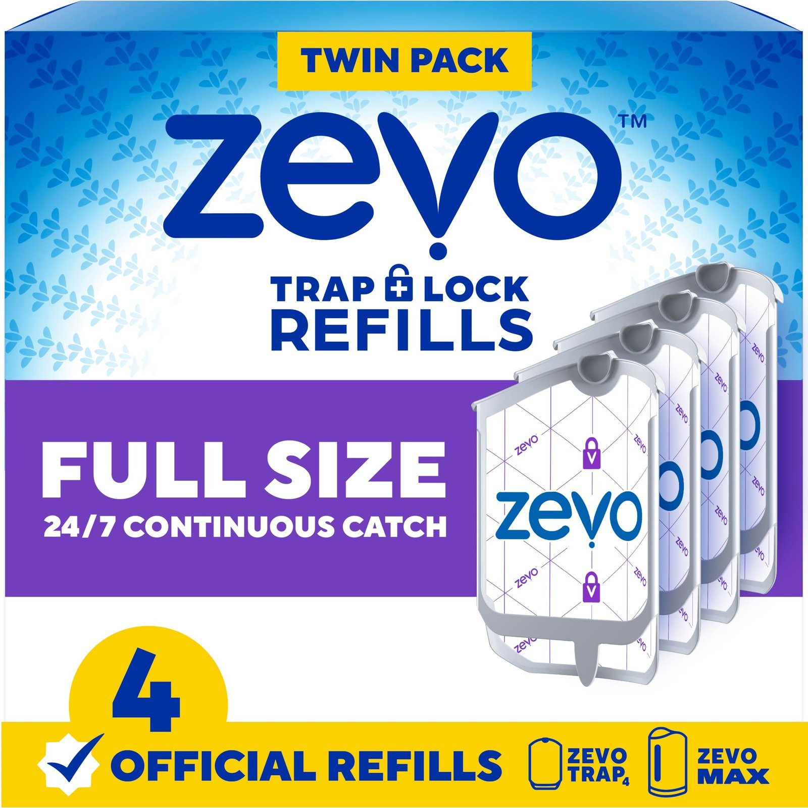 81uXJAVhd1L.jpg Zevo Flying Insect Trap Refill Cartridges for Fruit Flies & Gnats, 4 Count - Image 1